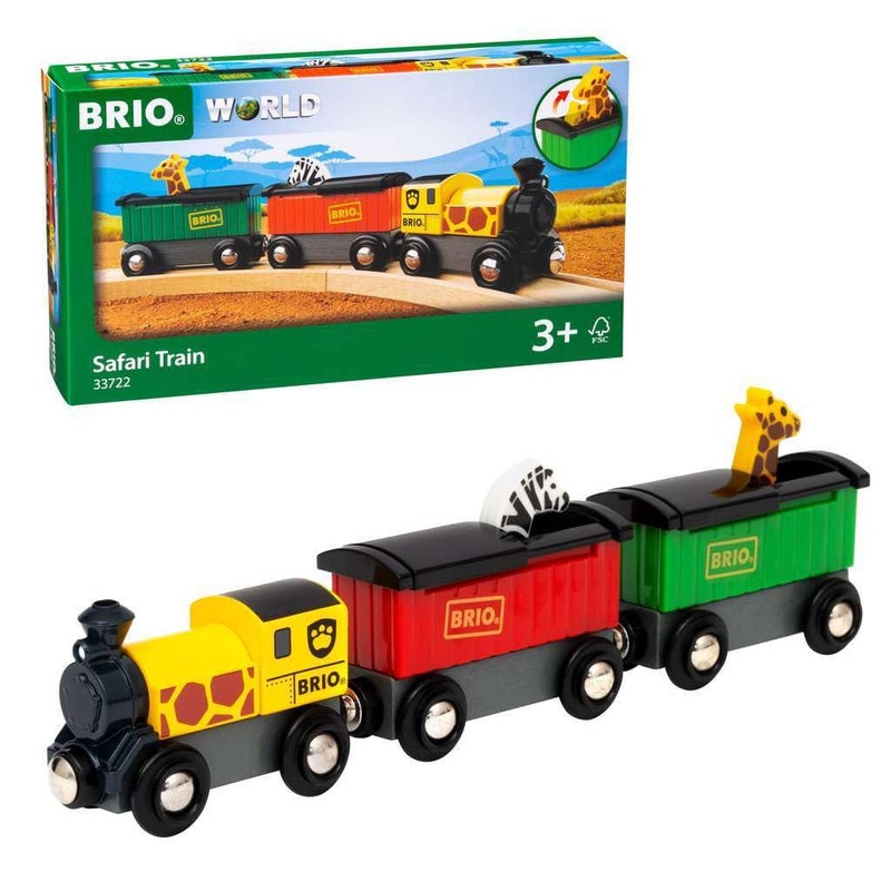 BRIO World - 33722 Safari Train | Interactive Toy Train Set for Kids Age 3 and Up | Environmentally Conscious | Engine and Animal Wagons Included - Image 1